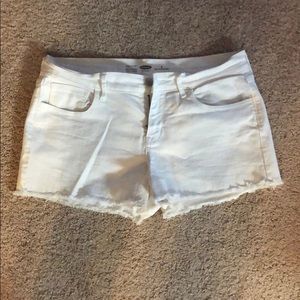 White jean shorts